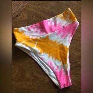 Aerie Pink and Orange Tie-Dye Swim Bottom